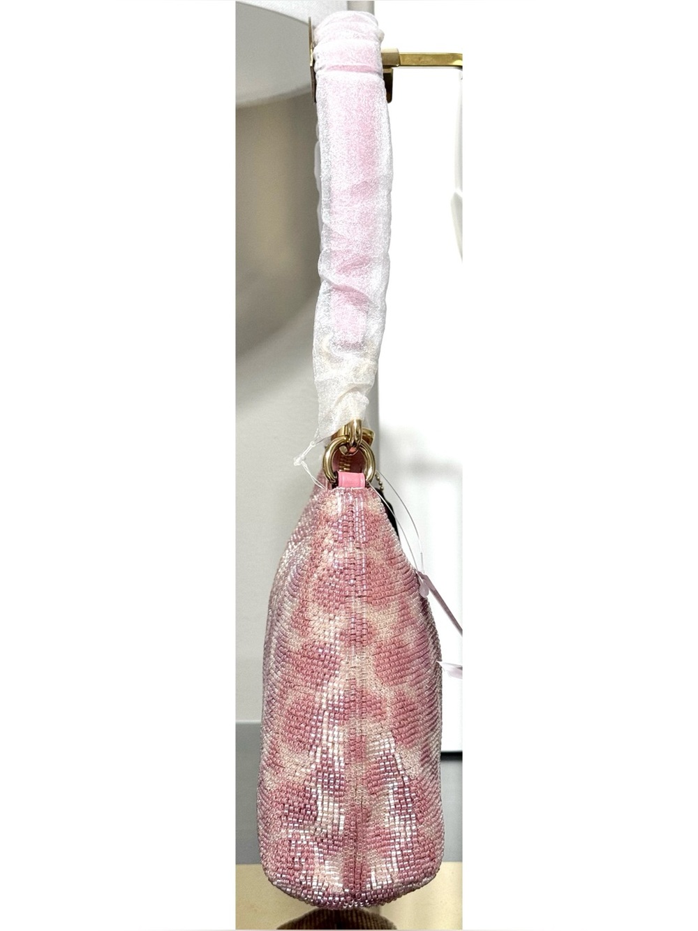 COACH Teri Shoulder Bag Signature Satin Pink Hobo Handbag - Picture 6 of 12